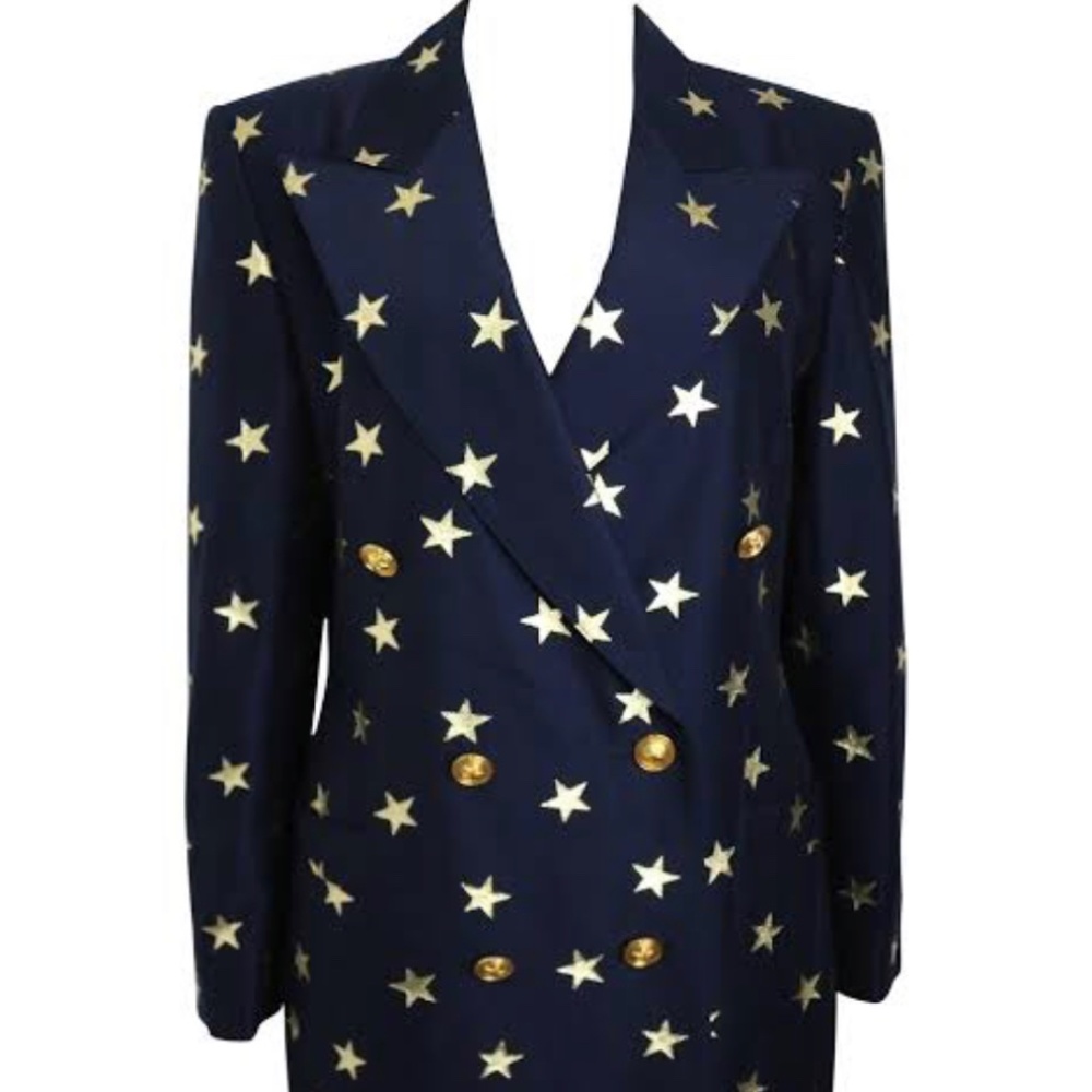 ESCADA Vintage Navy Blue Blazer with Golden Stars / LOOKING FOR, NOT FOR SALE!